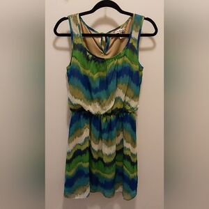 Accidentally In Love Blue and Green Midi Dress